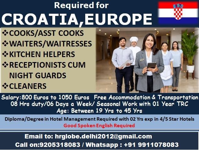 Urgently Required for Croatia,Europe