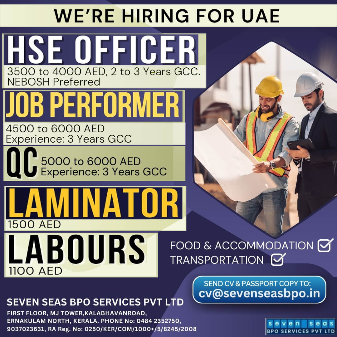 URGENT  VACANCYIN UAE