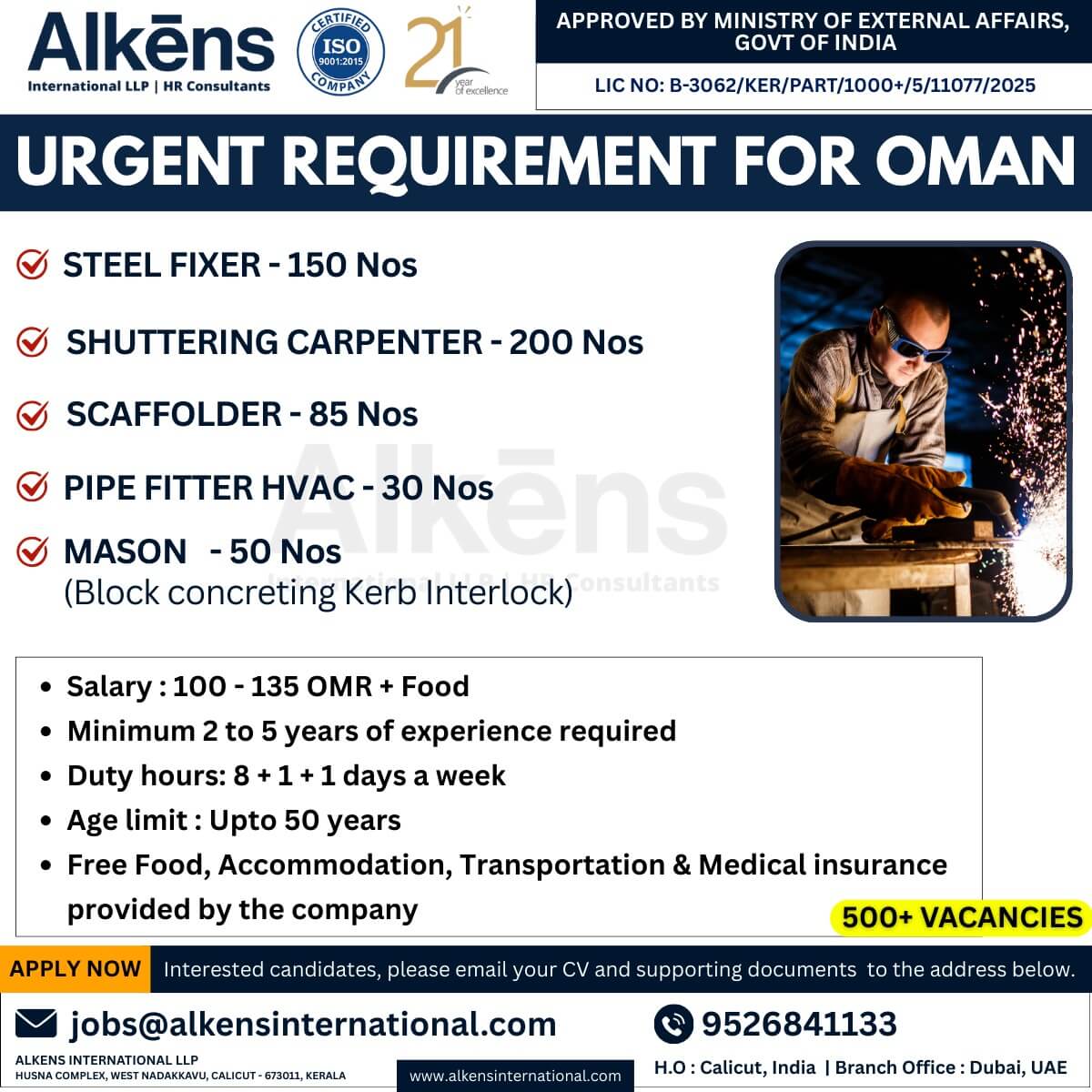 HIRING FOR OMAN HIRING FOR OMAN