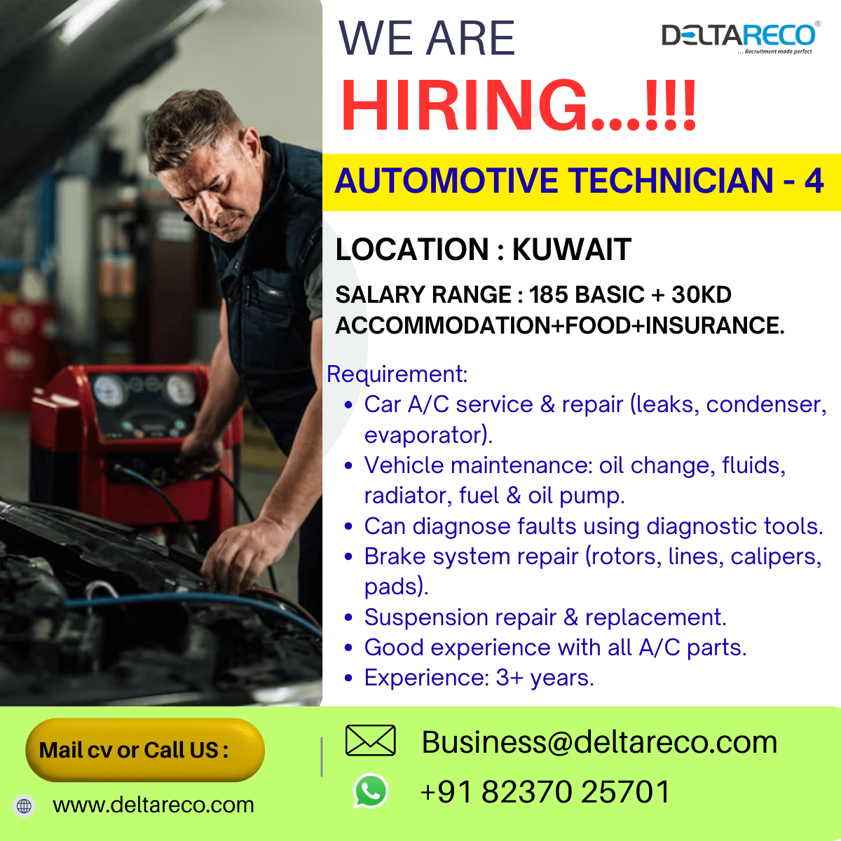 Hiring Auto technicians Garage Technician for Kuwait Hiring Auto technicians Garage Technician for Kuwait