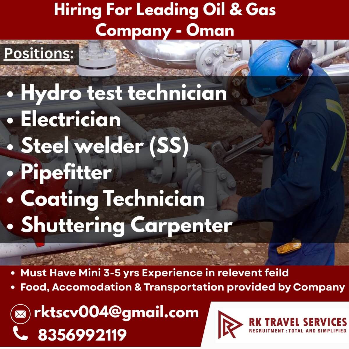 Hiring For Leading Oil & Gas Company - Oman Hiring For Leading Oil & Gas Company - Oman
