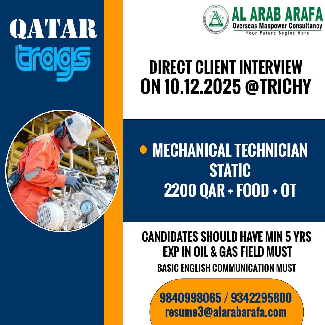 DIRECT CLIENT INTERVIEW ON 10.12.2025 @ TRICHY