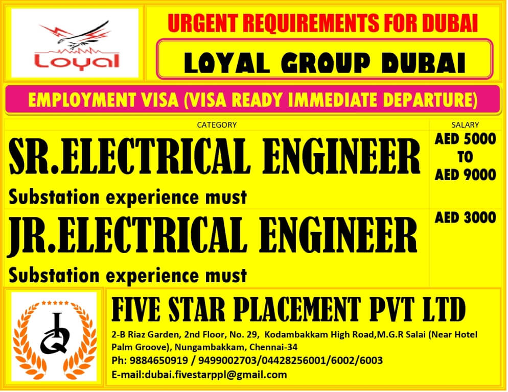 URGENT REQUIREMENT FOR DUBAI URGENT REQUIREMENT FOR DUBAI