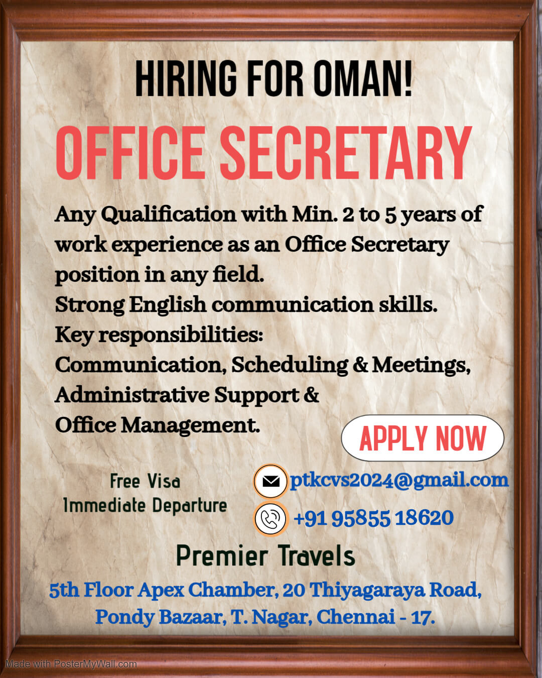 Hiring for Oman country!