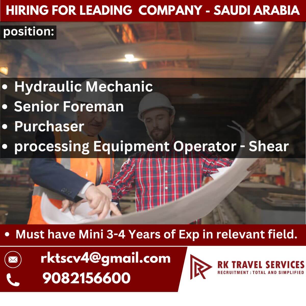 Hiring for leading company - saudi arabia Hiring for leading company - saudi arabia