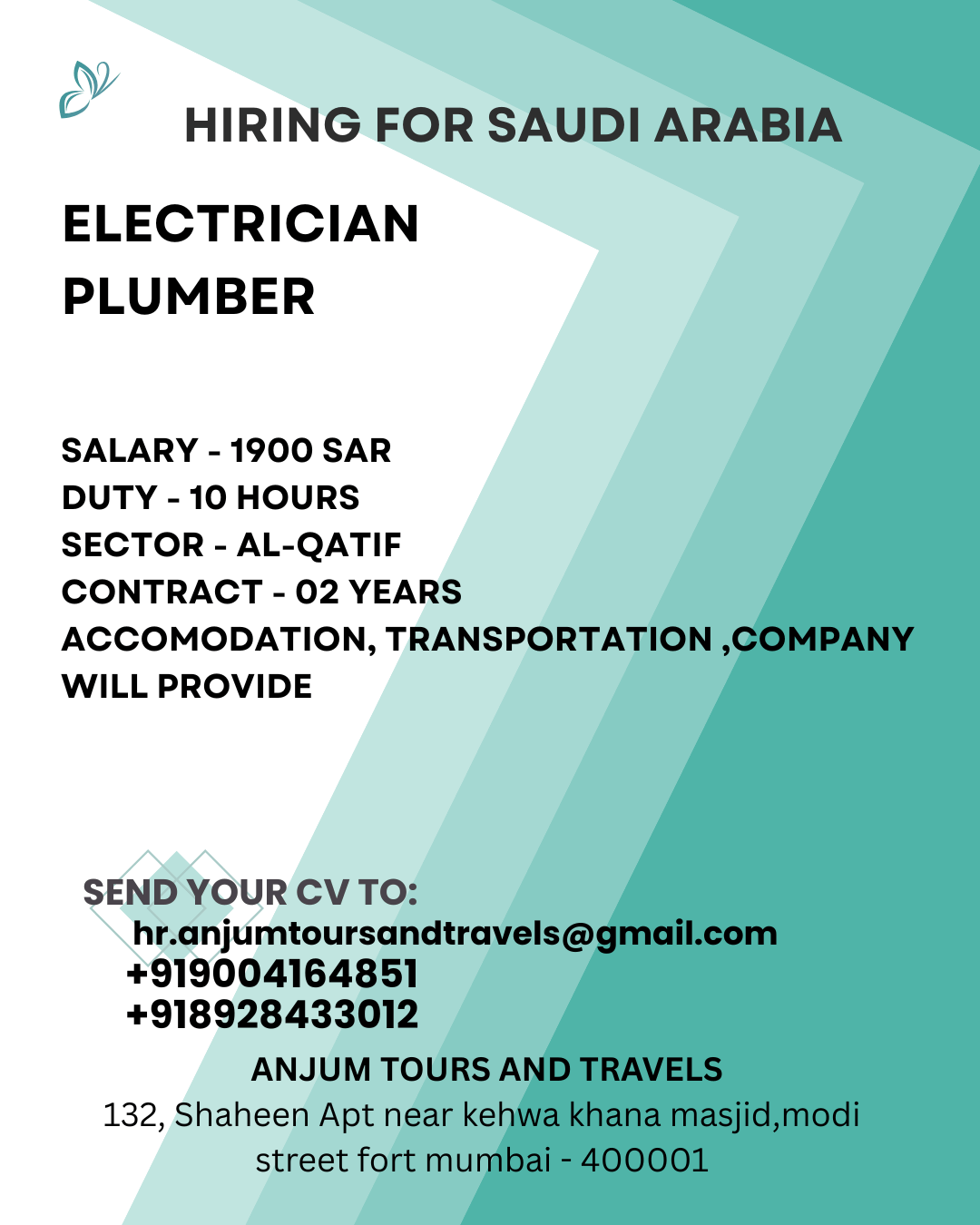 HIRING FOR SAUDI ARABIA