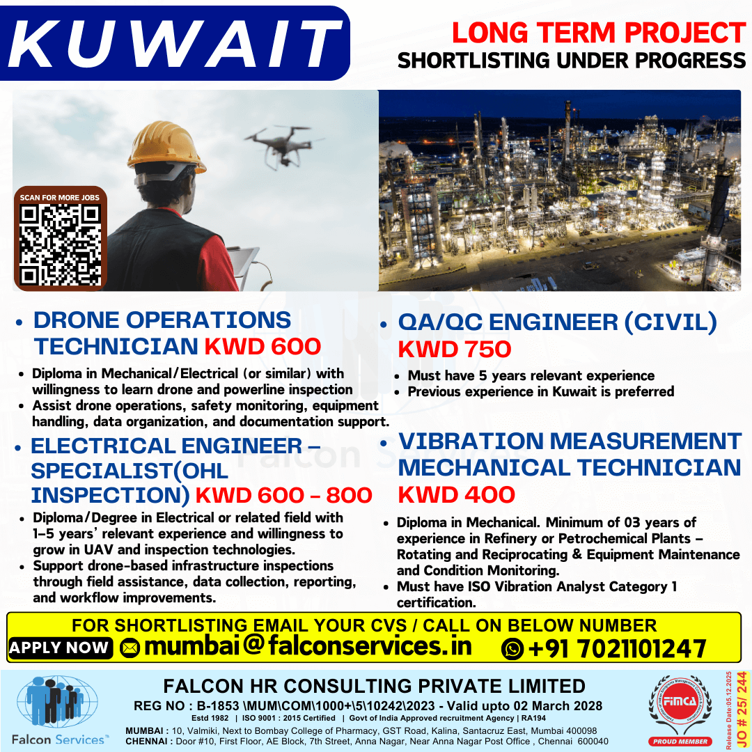 ? Kuwait Hiring – Long Term Opportunity Shortlisting is now in progress for multiple technical roles in one of Kuwait’s leading industrial projects ? Kuwait Hiring – Long Term Opportunity Shortlisting is now in progress for multiple technical roles in one of Kuwait’s leading industrial projects