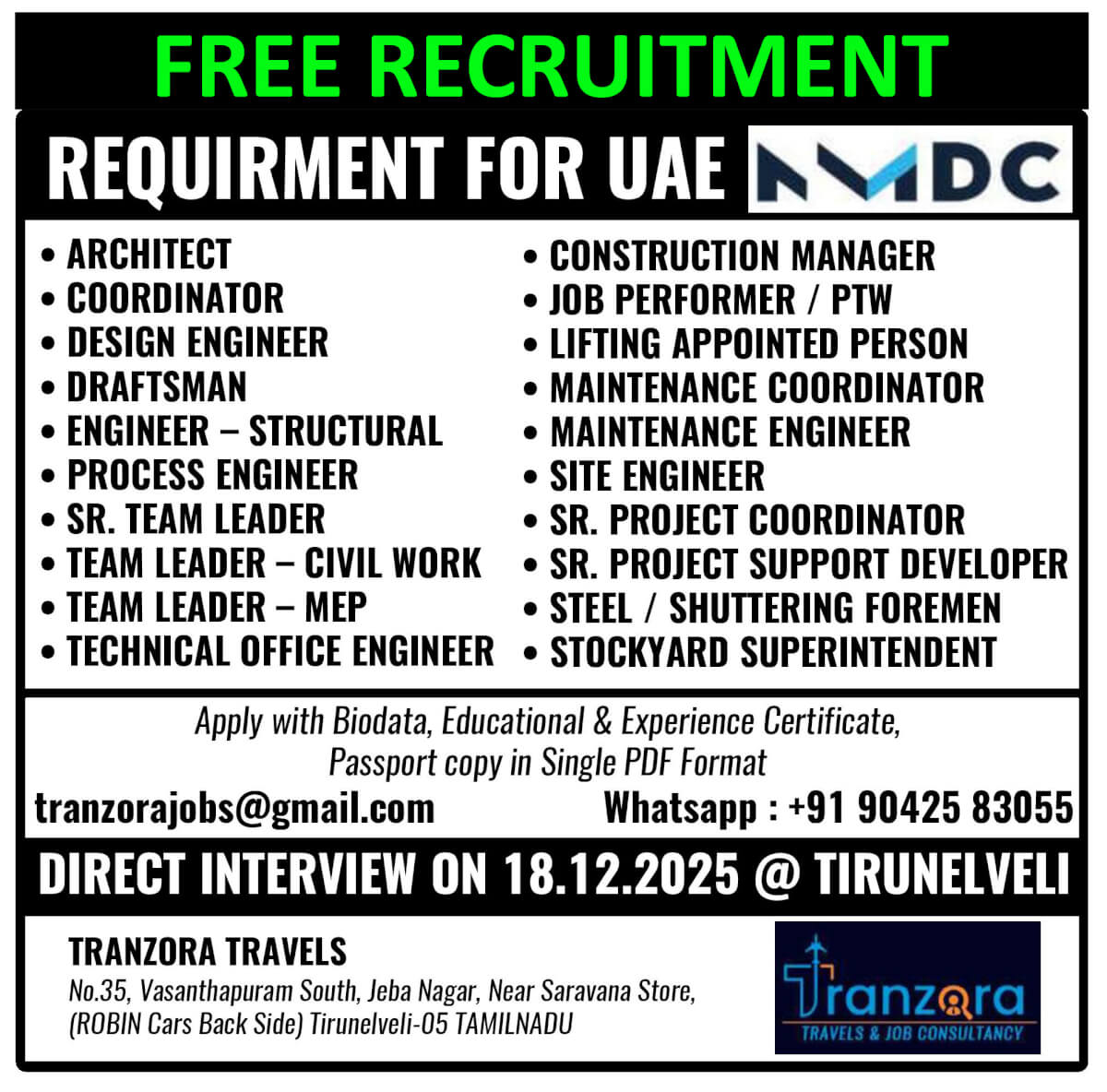 RECRUITMENT FOR UAE RECRUITMENT FOR UAE