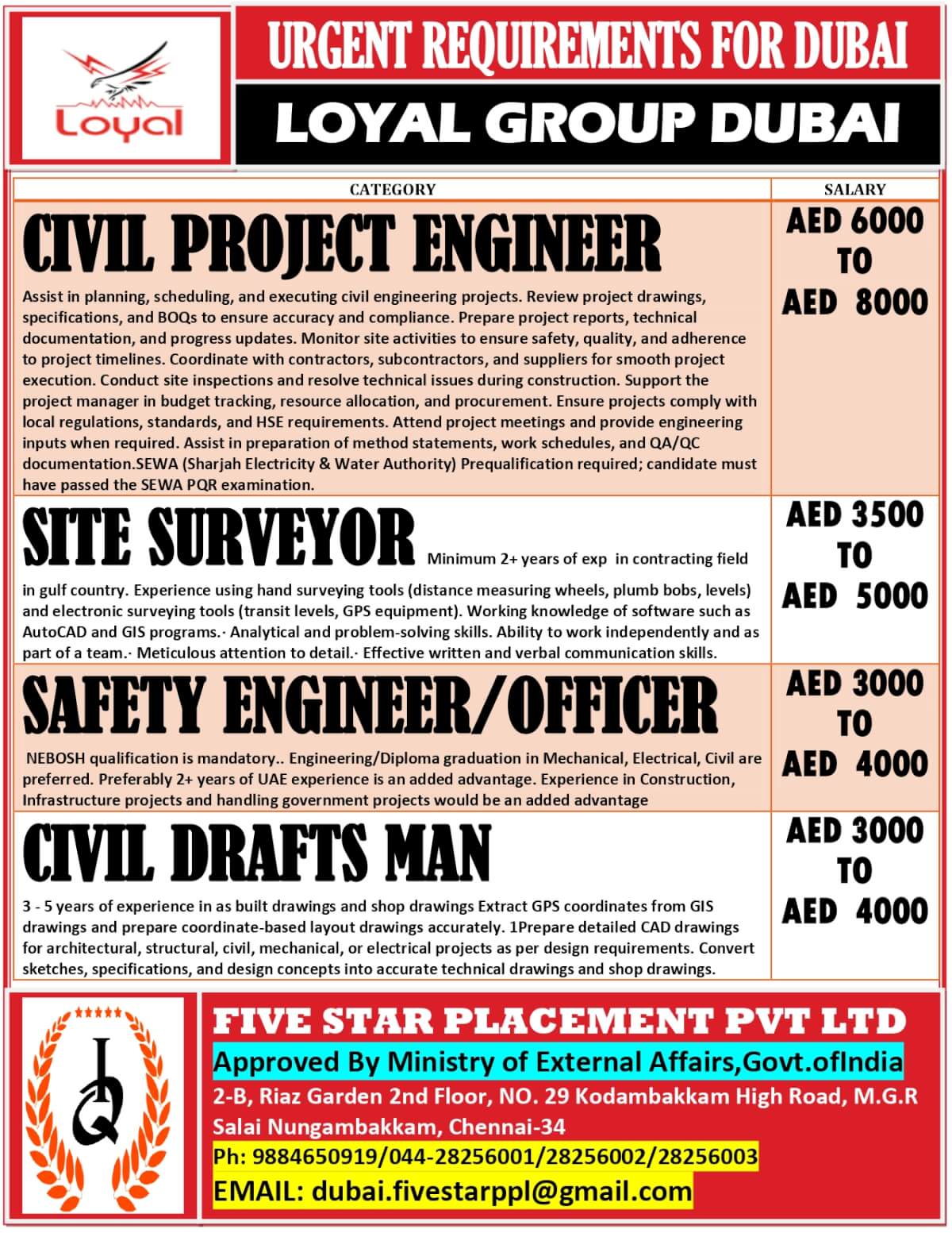 URGENT REQUIREMENT FOR DUBAI URGENT REQUIREMENT FOR DUBAI