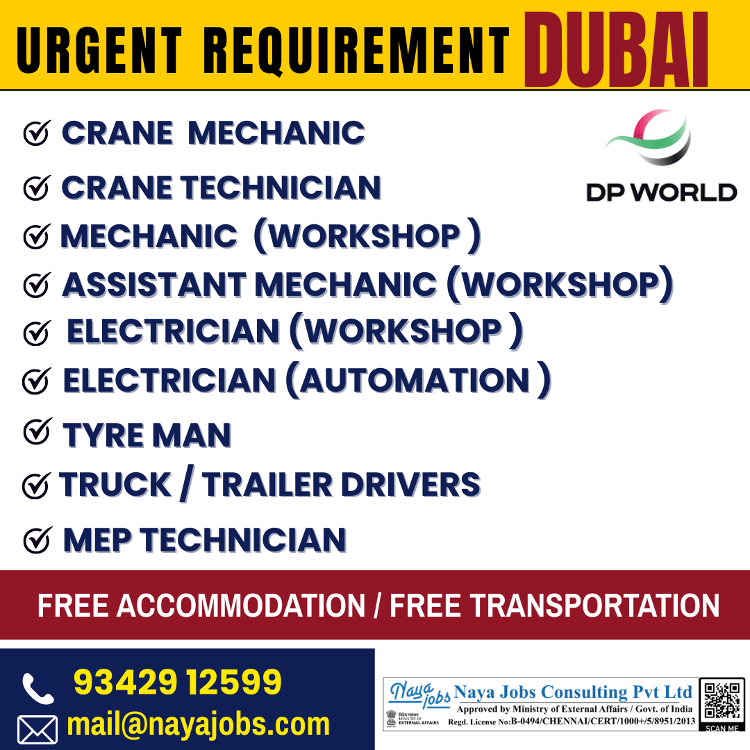 Urgent Recruitment for Dubai