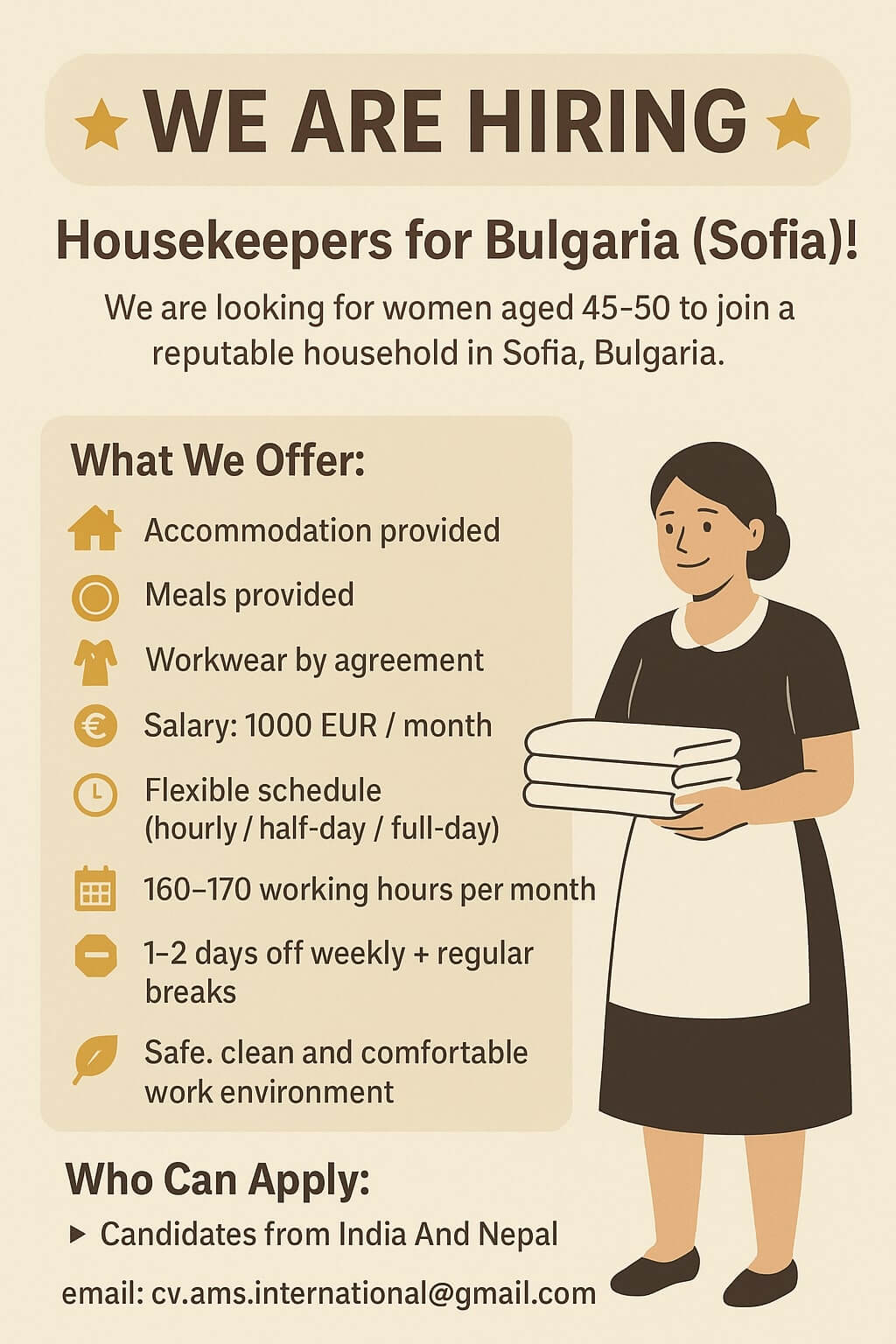 We are hiring for a Bulgeria We are hiring for a Bulgeria