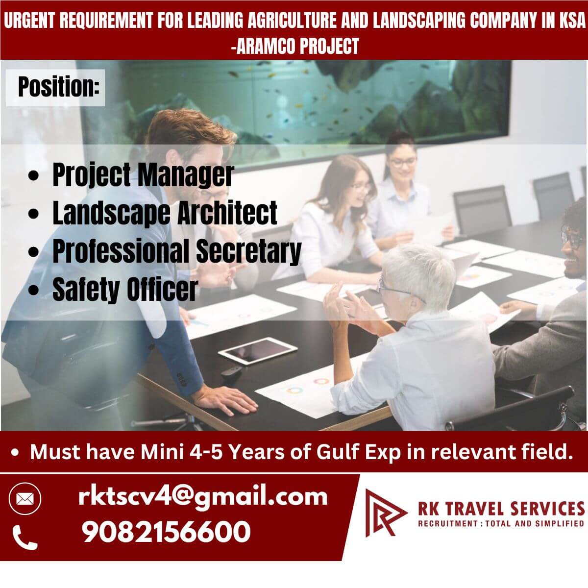 Urgent Requirement for leading Agriculture And LandScaping Company in KSA -Aramco project Urgent Requirement for leading Agriculture And LandScaping Company in KSA -Aramco project
