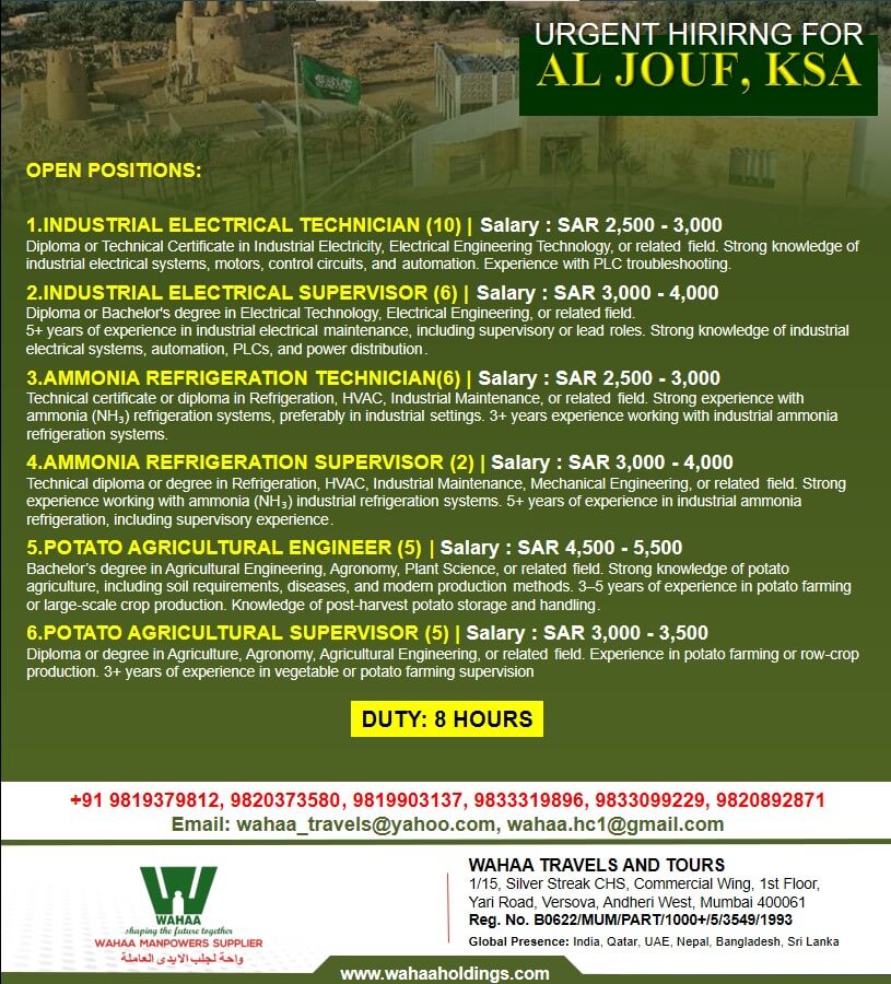Urgent Hiring for KSA