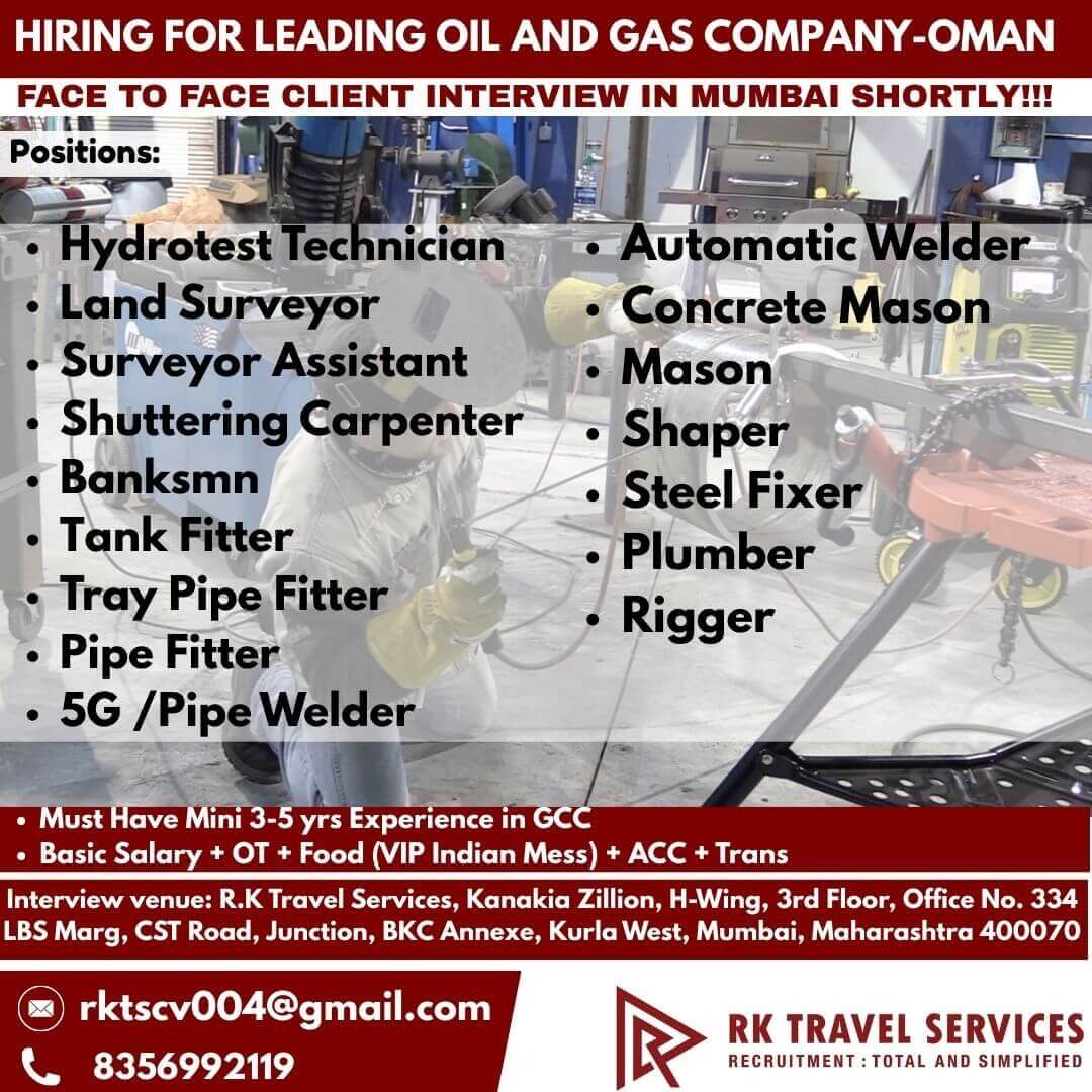 HIRING FOR LEADING OIL AND GAS COMPANY-OMAN HIRING FOR LEADING OIL AND GAS COMPANY-OMAN
