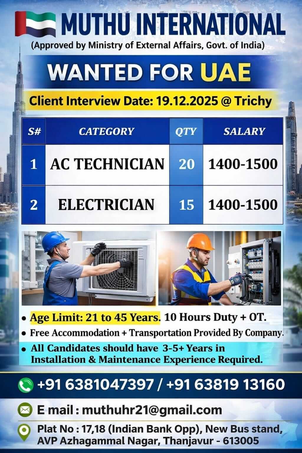 WANTED FOR UAE WANTED FOR UAE