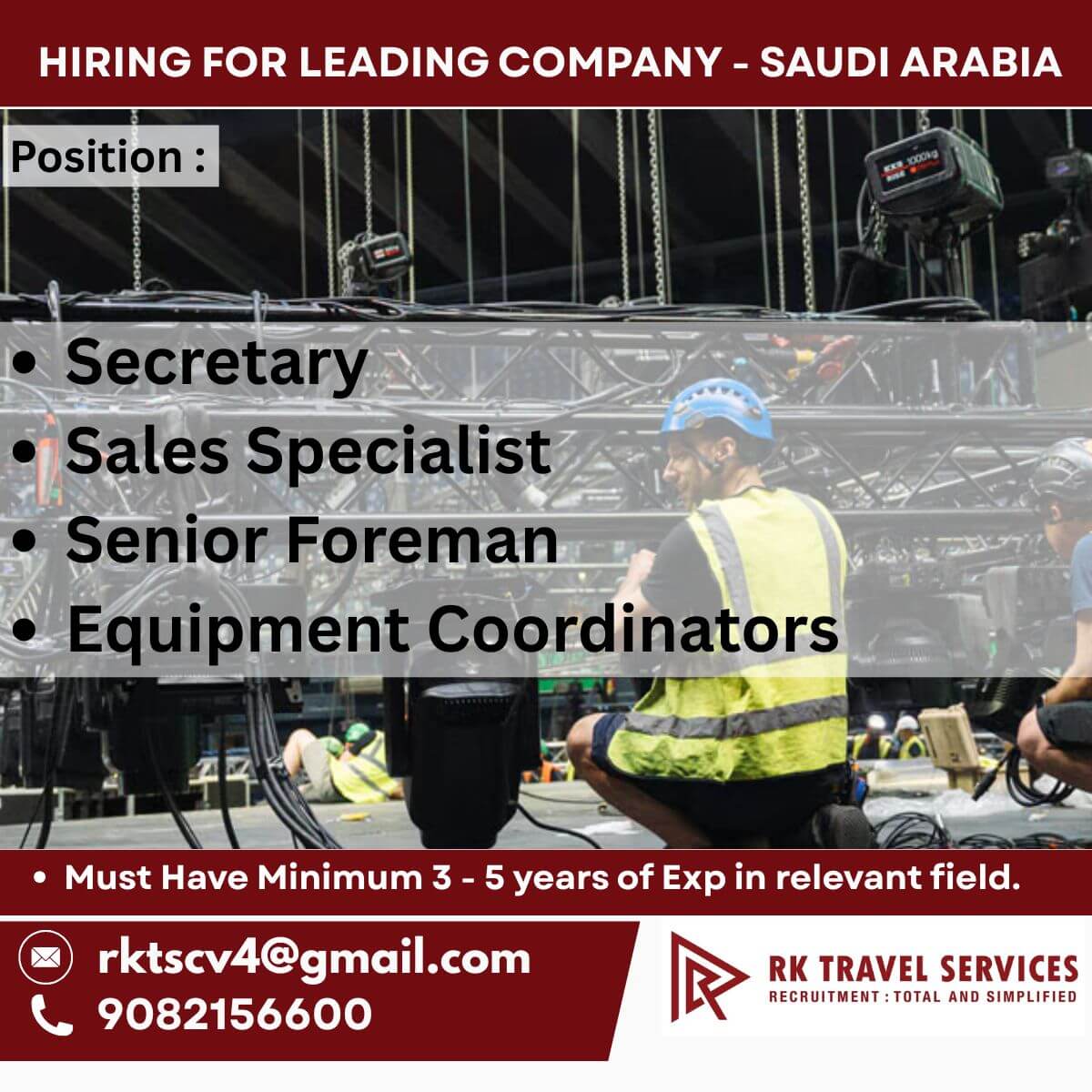 HIRING FOR LEADING COMPANY - SAUDI ARABIA HIRING FOR LEADING COMPANY - SAUDI ARABIA