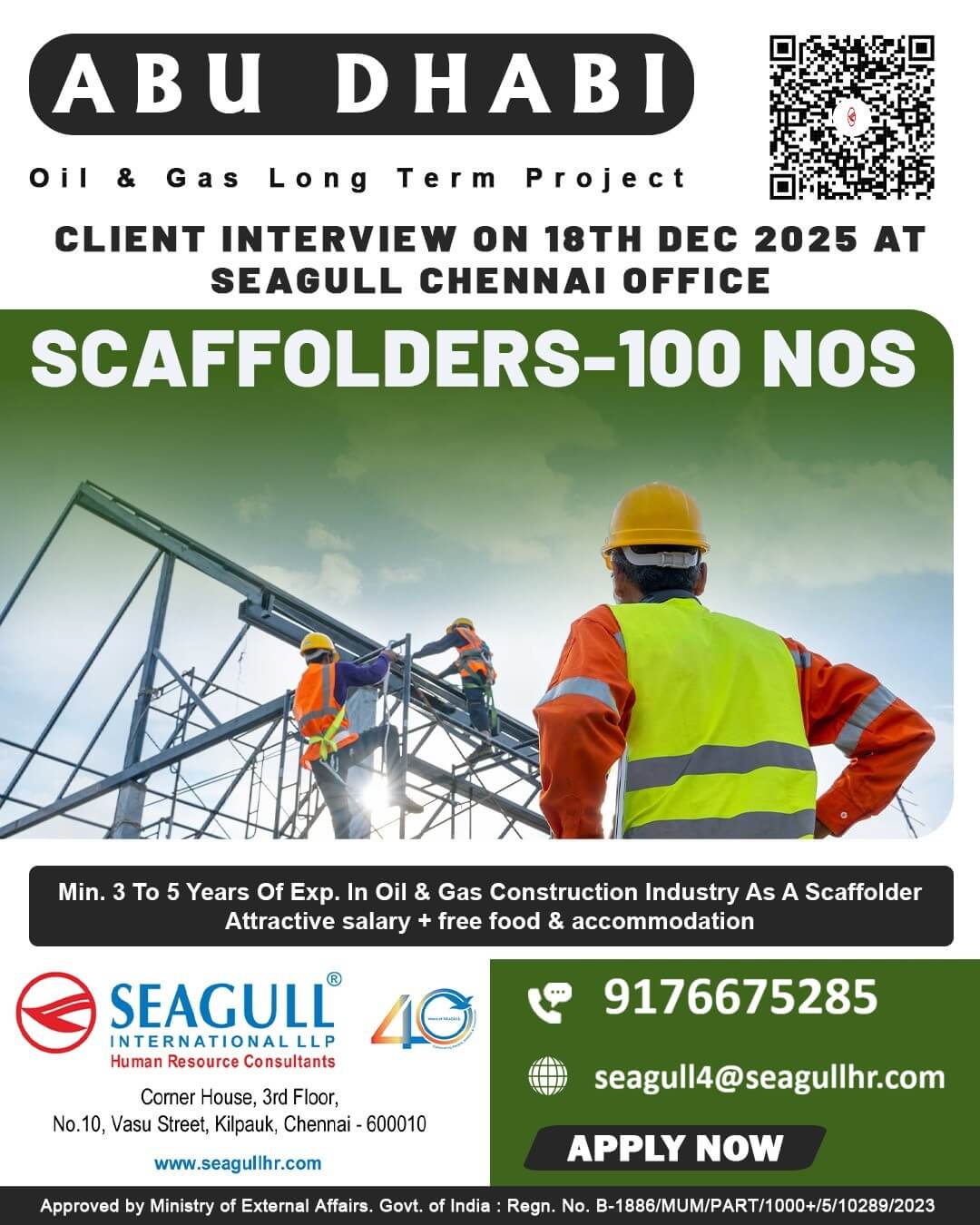 SCAFFOLDERS REQUIRE FOR ADNOC PROJECT ABU DHABI - UAE SCAFFOLDERS REQUIRE FOR ADNOC PROJECT ABU DHABI - UAE