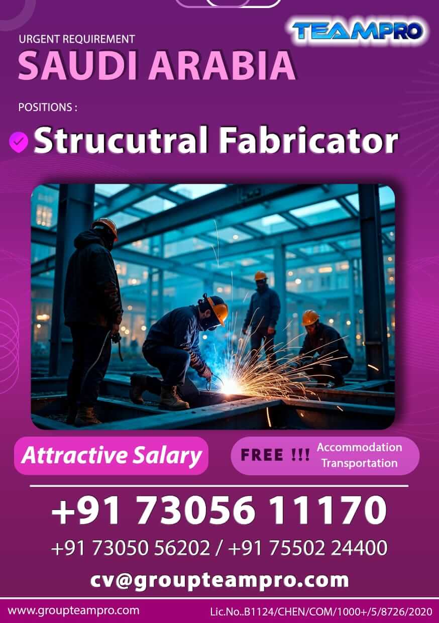 structural steel fabricator,3G/6G Welder