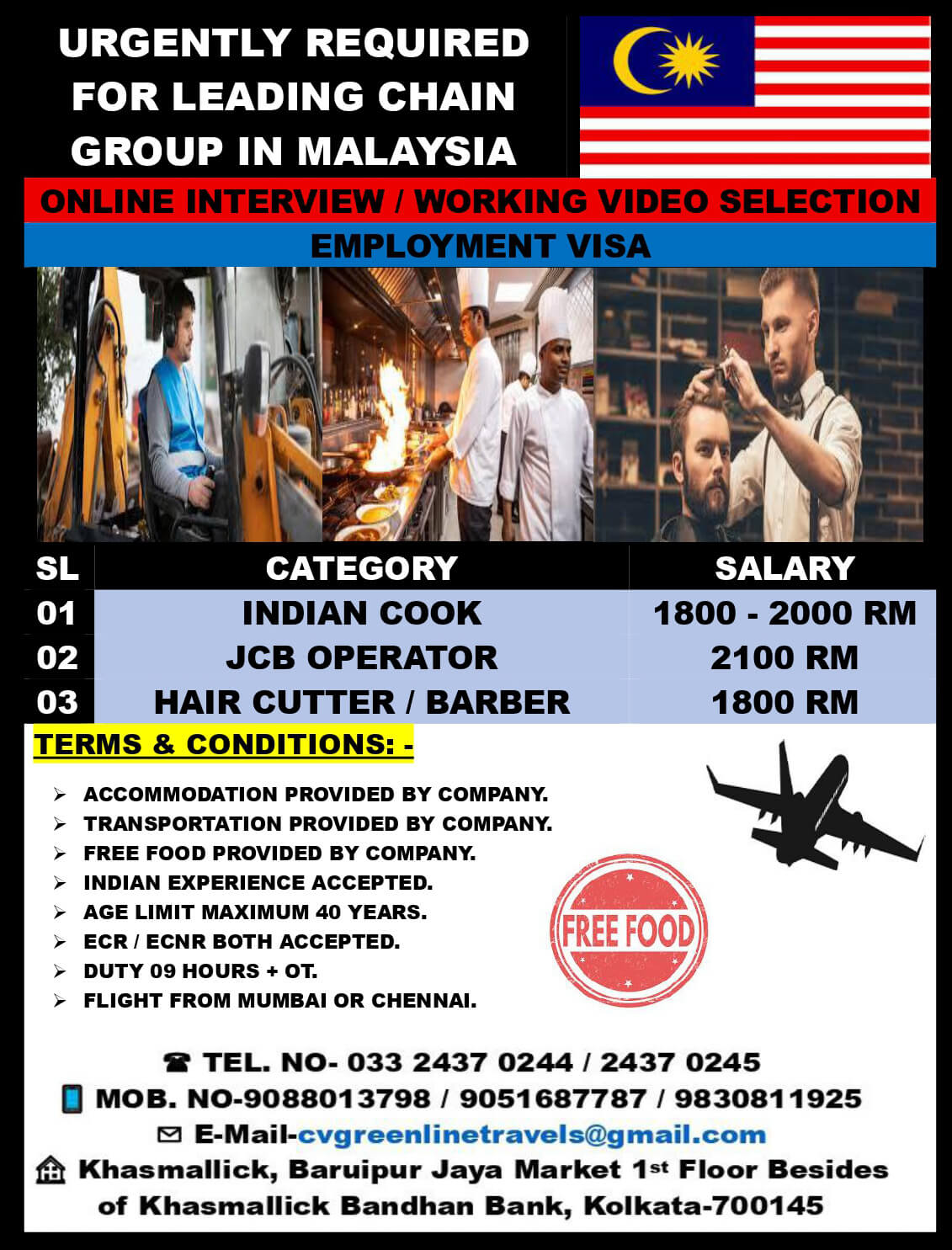 INDIAN COOK, JCB OPERATOR, BARBER