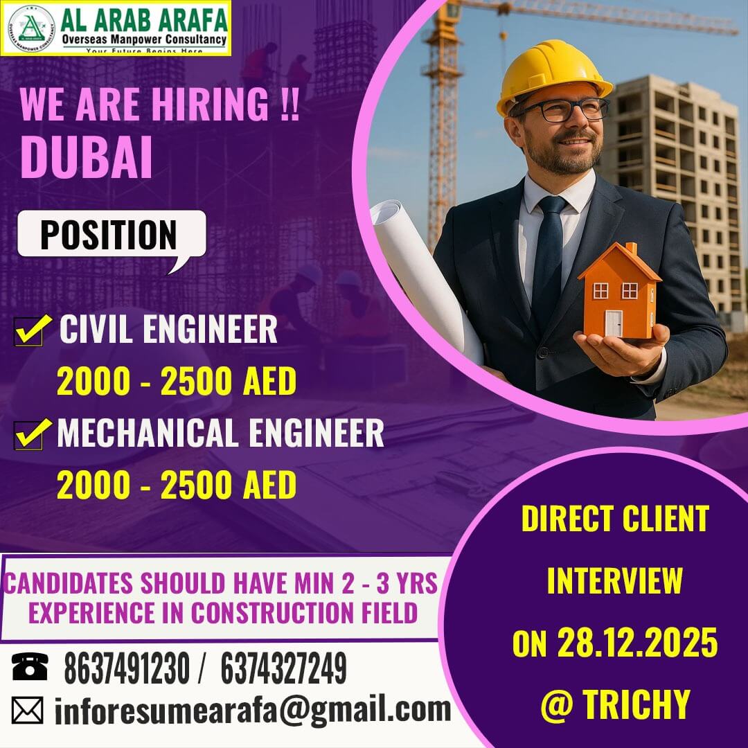 DIRECT CLIENT INTERVIEW ON 28.12.2025@TRICHY