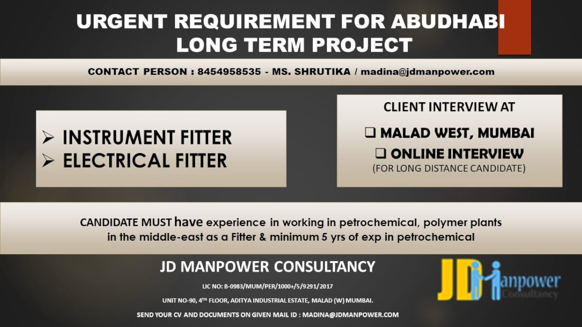 URGENT REQUIRMENT FOR UAE LONG TERM PROJECT (ONLINE INTERVIEW)
