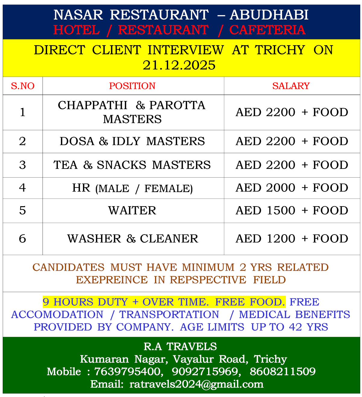 NASAR RESTAURANT – ABUDHABI HOTEL / RESTAURANT / CAFETERIA