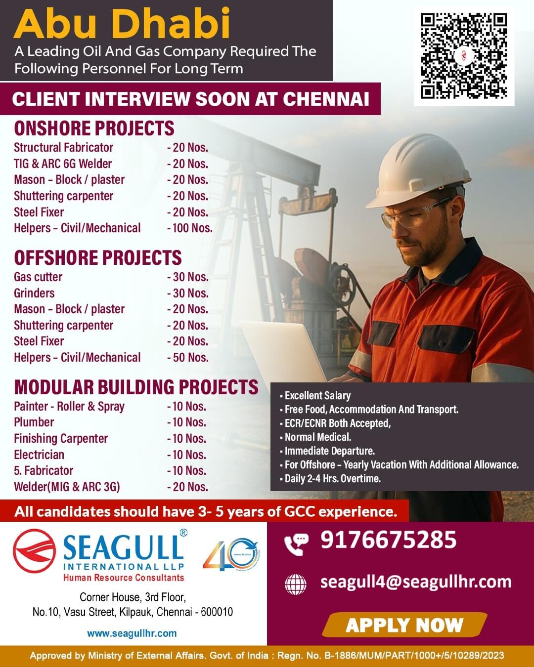 REQUIREMENTS FOR ONSHORE & OFFSHORE - PROJECT FOR ABU DHABI - UAE