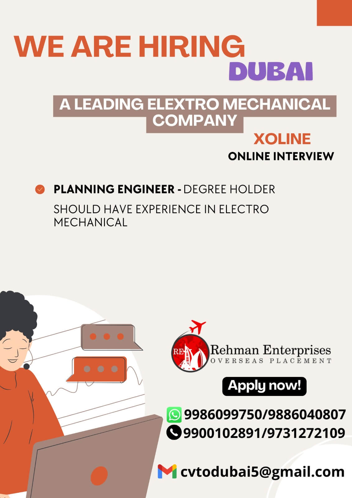 HIRING FOR A LEADING ELEXTO MECHANICAL COMPANY IN DUBAI