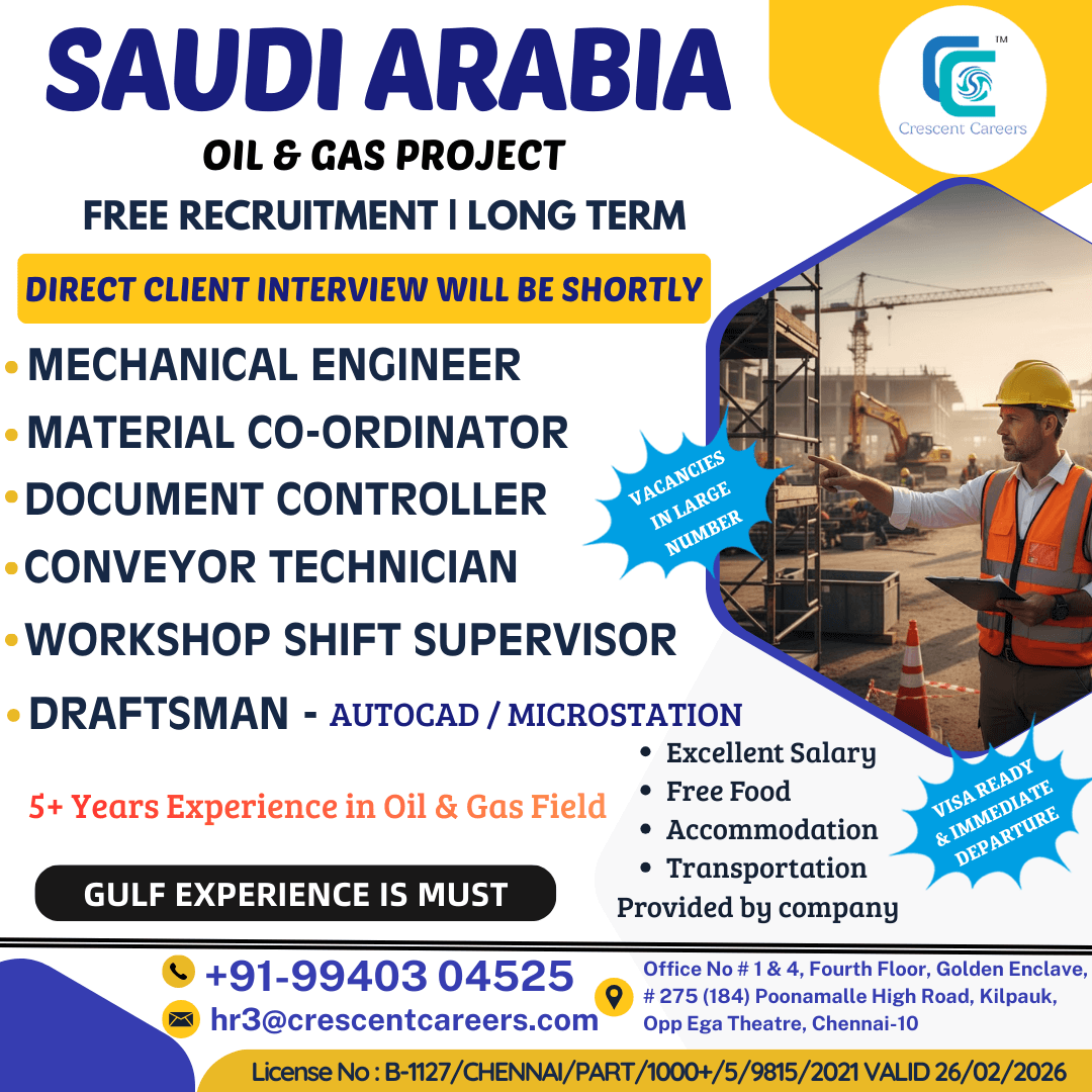 FREE RECRUITMENT - MECHANICAL ENGINEER
