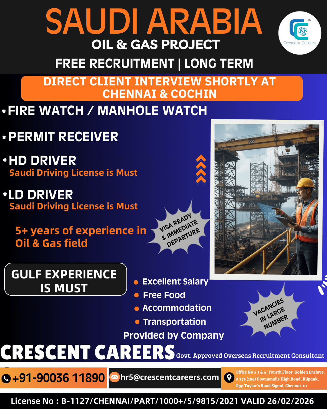 FREE RECRUITMENT - FIRE WATCH / MANHOLE WATCH