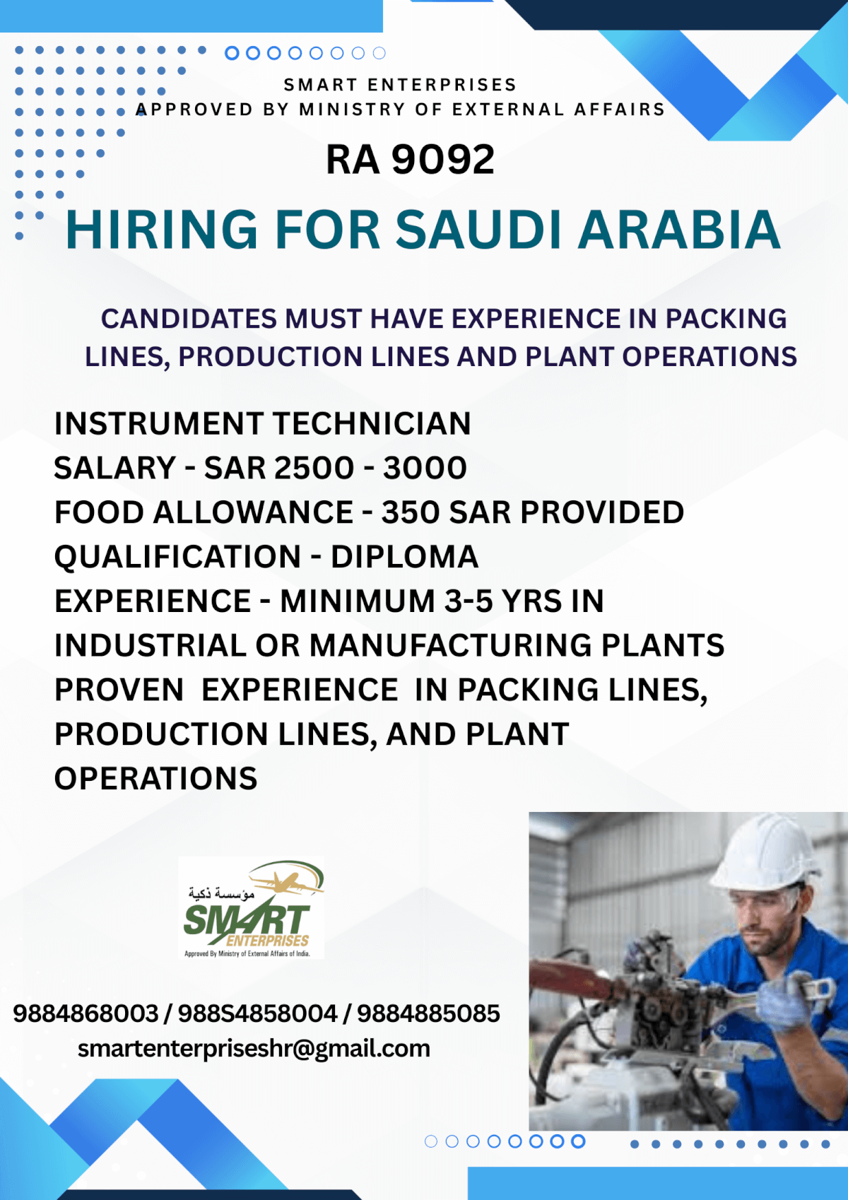 HIRING FOR SINGAPORE