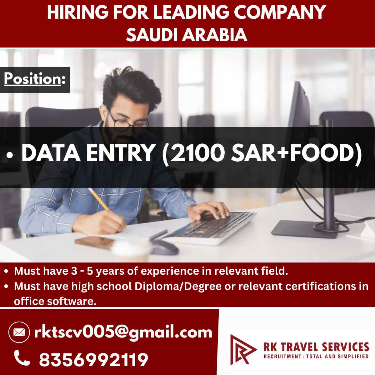 HIRING FOR LEADING COMPANY SAUDI ARABIA