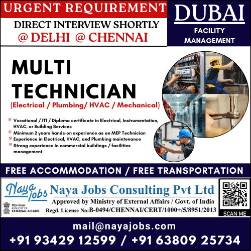 URGENT REQUIREMENT  DUBAI Facility Management Company Hiring for