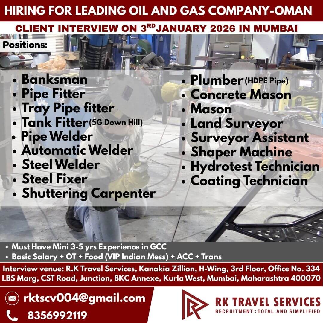 HIRING FOR LEADING OIL AND GAS COMPANY-OMAN HIRING FOR LEADING OIL AND GAS COMPANY-OMAN