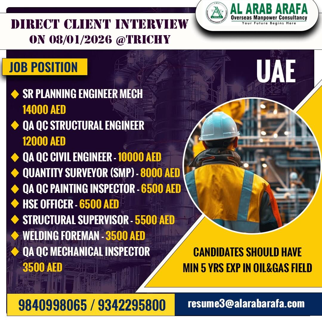 DIRECT CLEINT INTERVIEW COMING SOON @ TRICHY