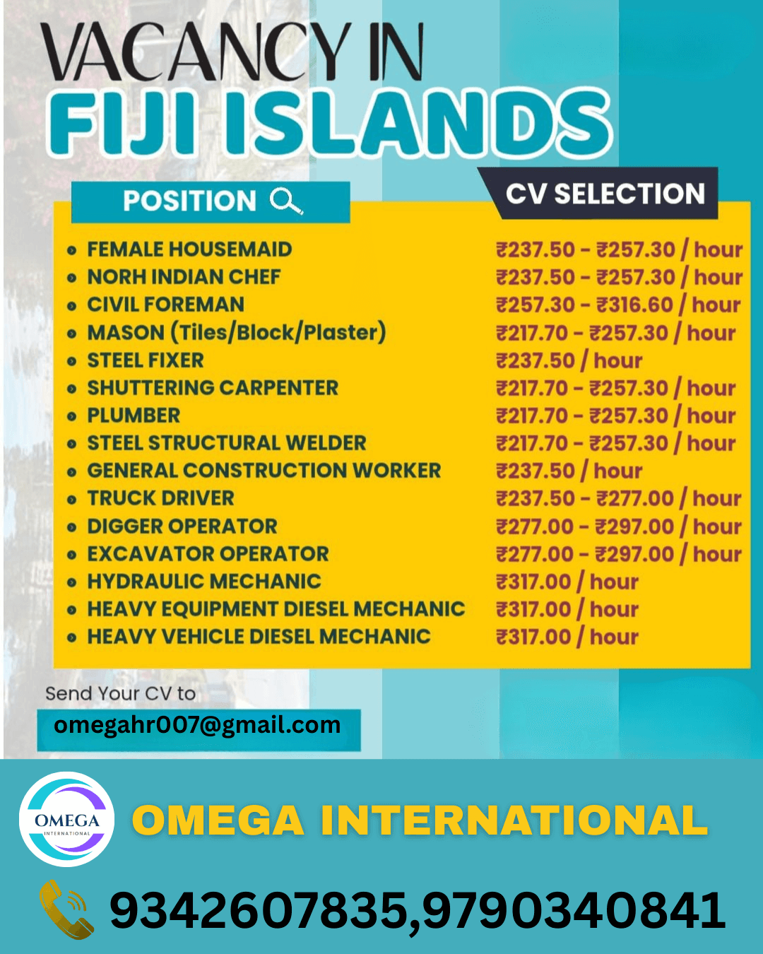 VACANCY IN FIJI ISLANDS