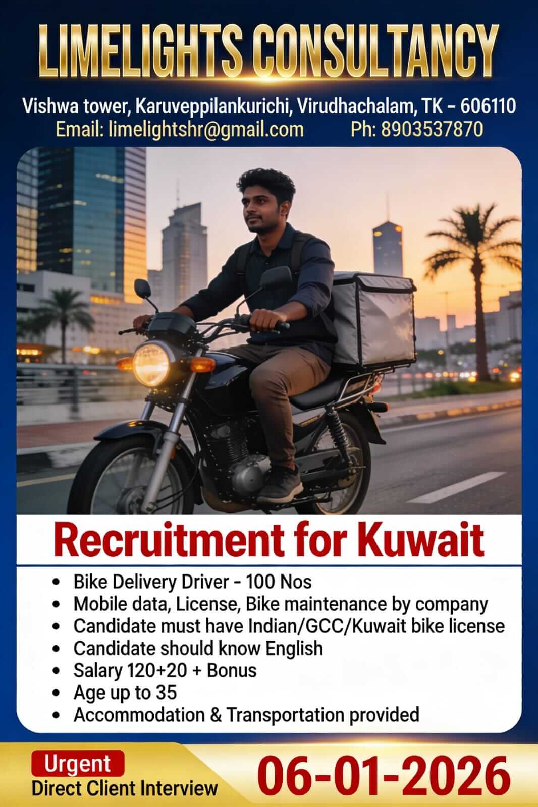 Wanted for Kuwait