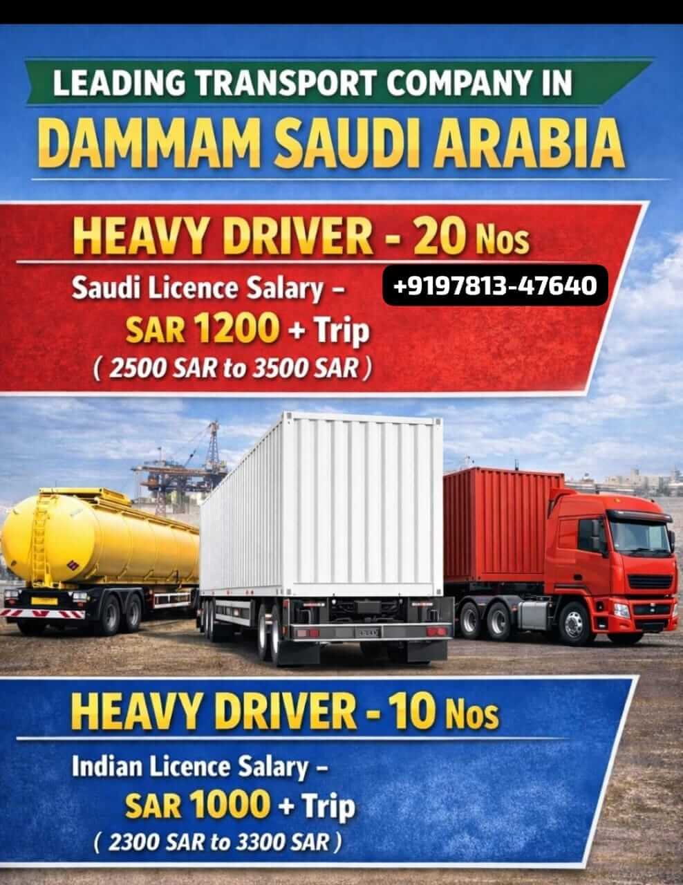 Heavy driver for Saudi arabia Heavy driver for Saudi arabia