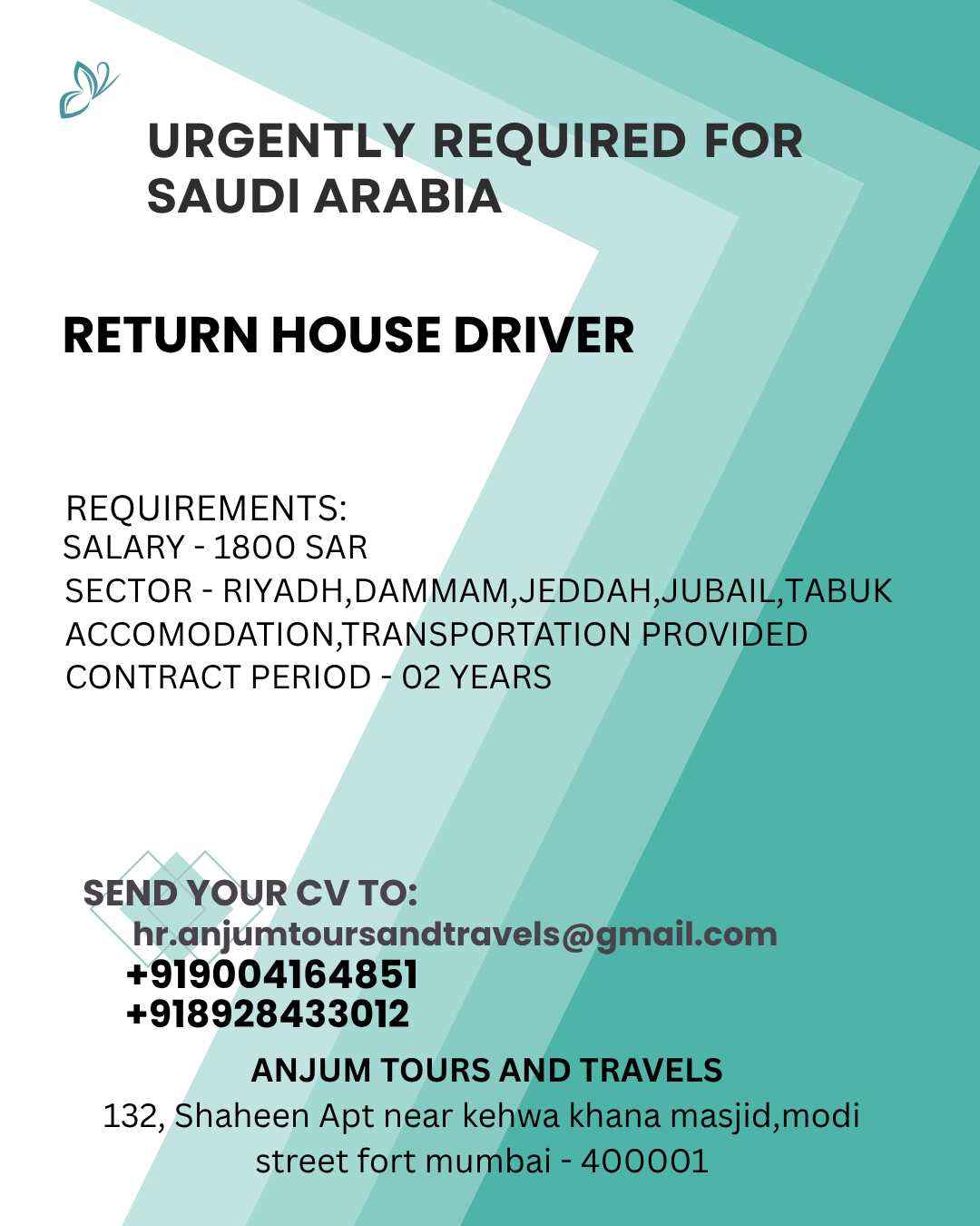 HIRING FOR SAUDI ARABIA