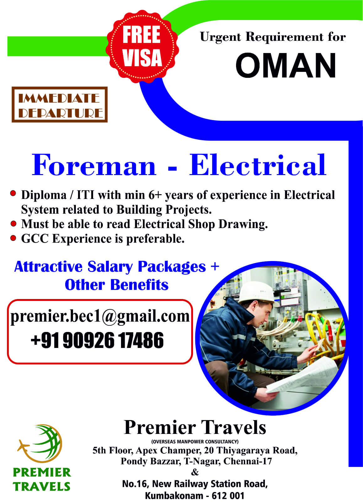 Urgently Requirement For Electrical Foreman Urgently Requirement For Electrical Foreman