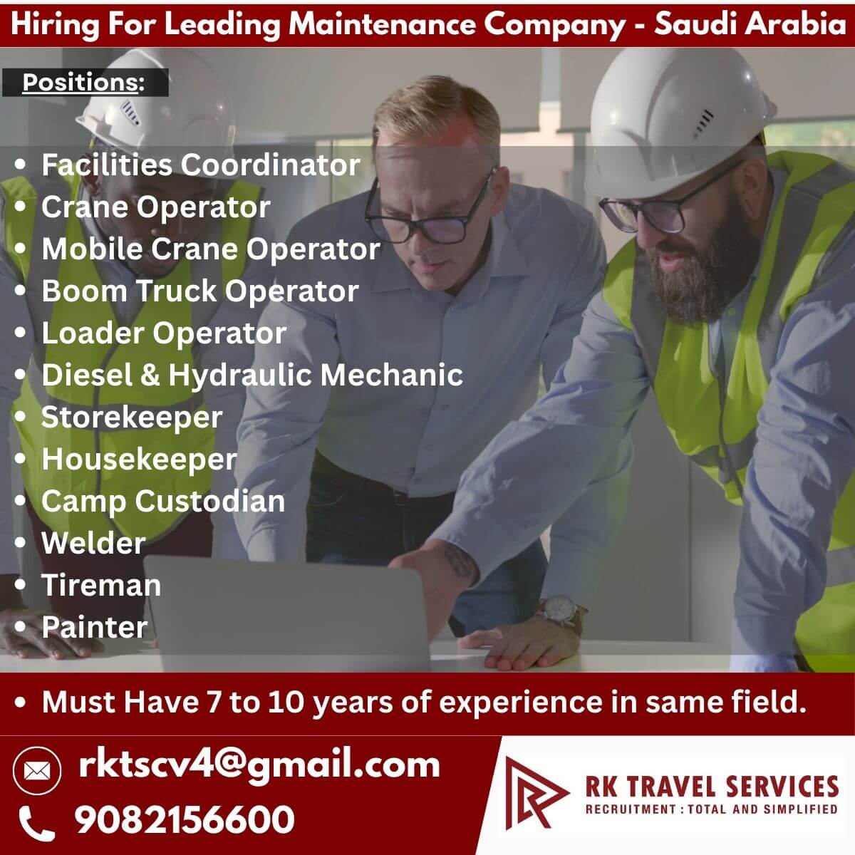 Hiring For Leading Maintenance Company - Saudi Arabia