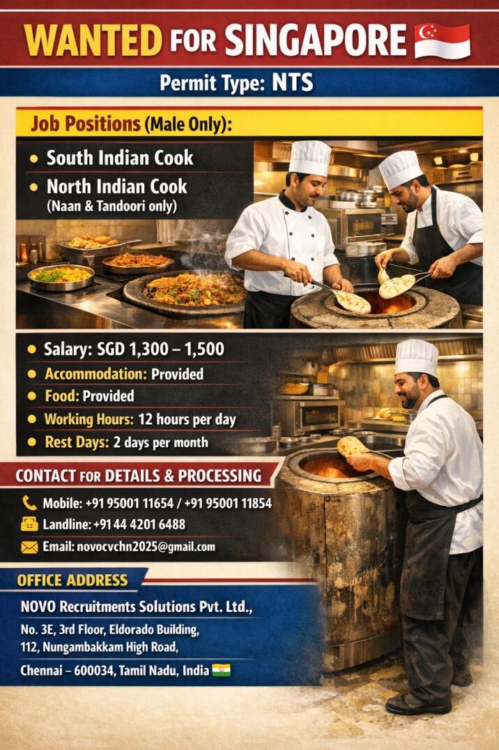 South Indian Cook + North Indian Cook (Naan & Tandoori only) South Indian Cook + North Indian Cook (Naan & Tandoori only)
