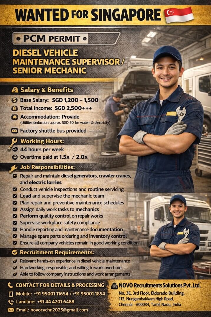 Diesel Vehicle Maintenance Supervisor / Senior Mechanic