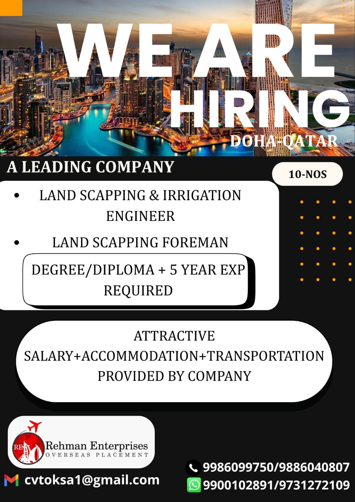 HIRING FOR DOHA QATAR