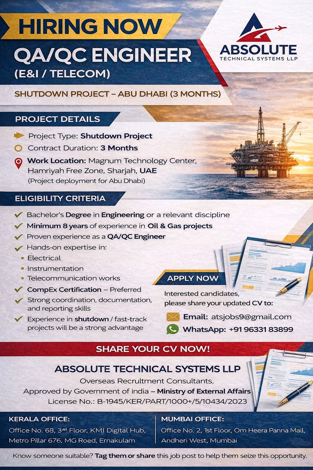 QA/QC Engineer (E&I / Telecom)