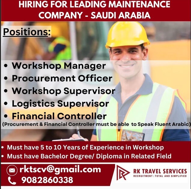 HIRING FOR LEADING MAINTENANCE COMPANY - SAUDI ARABIA