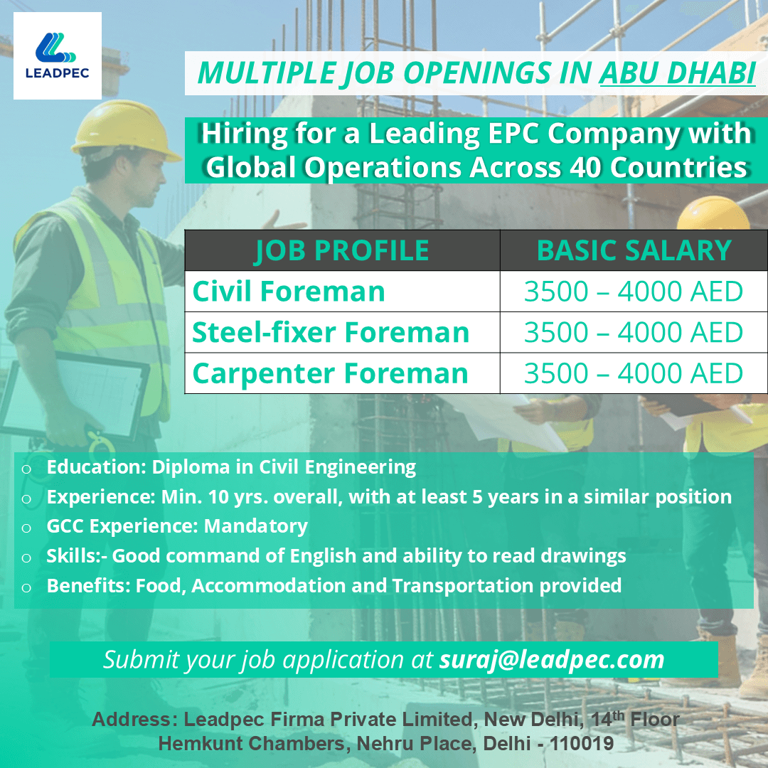Foreman - Shuttering Carpenter or Foreman - Formwork Carpenter Foreman - Shuttering Carpenter or Foreman - Formwork Carpenter
