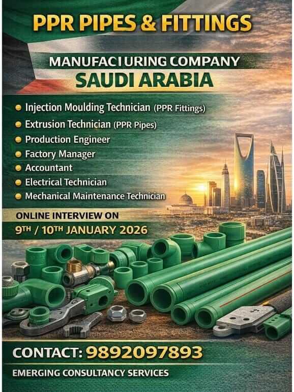 URGENTLY REQUIRED A LEADING PPR PIPES & FITTINGS  PLASTIC MANUFACTURING COMPANY