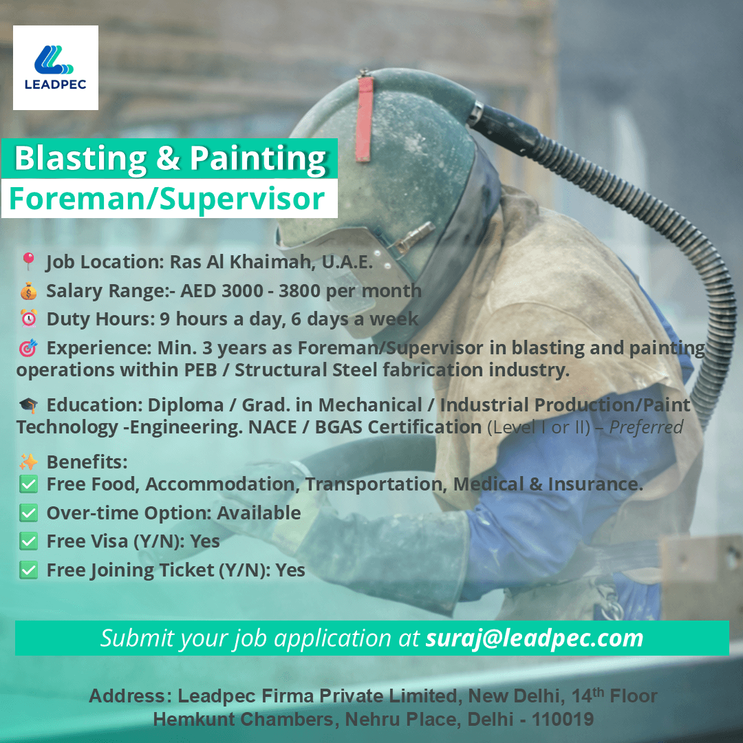 Blasting & Painting Foreman / Supervisor Blasting & Painting Foreman / Supervisor