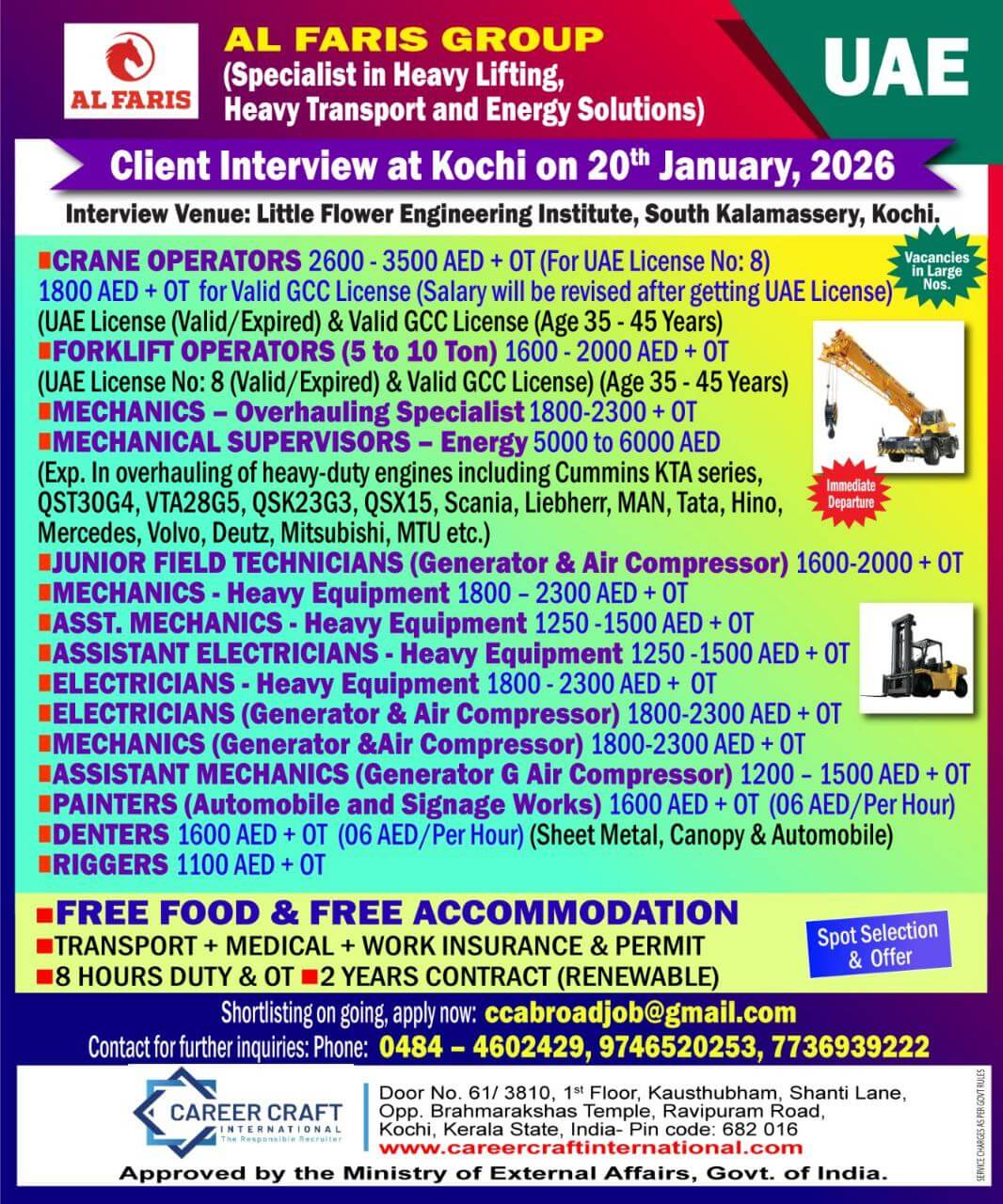 Al Faris Group, UAE conducts a direct client interview at Kochi on 20th January, 2026 -